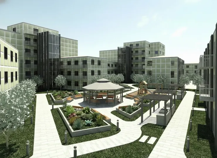 SketchUp model used as image input for image to render AI workflow