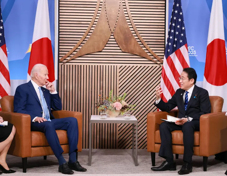 2023年11月APEC峰會時的岸田文雄與拜登（照片來源"日本首相官邸臉書）