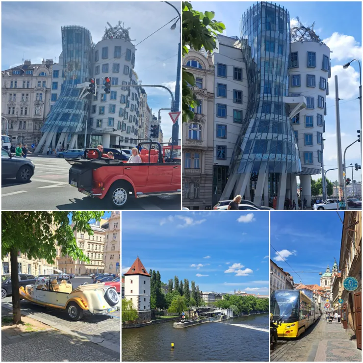 終於朝聖到 1996跳舞的房子 近30年的建築 維持得太好了 , 旁邊車子太搶眼..河堤邊很美