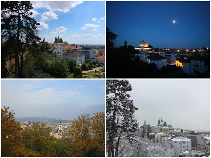 城堡眺望出去的的夏秋冬與夜景模式