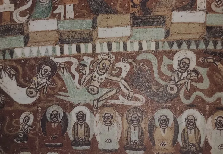 莫高窟272窟飛天圖(局部，北涼時期)