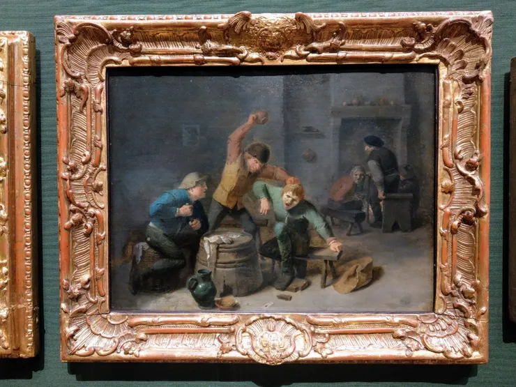 《農民在玩紙牌遊戲時發生鬥毆》Bauernrauferei beim Kartenspiel Brouwer, Adriaen (1605-1638)