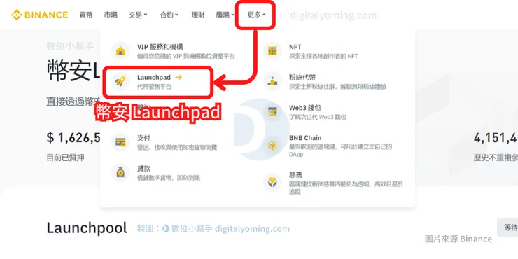 前往幣安 Launchpad