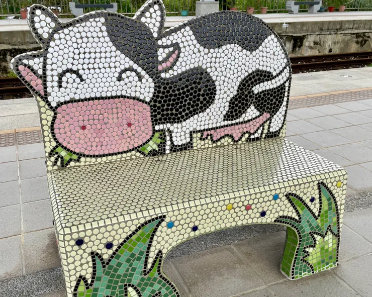 瑞穗車站可愛乳牛