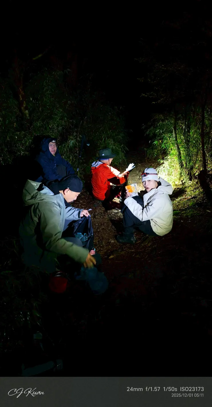 小休，現場天氣狀況濕、冷