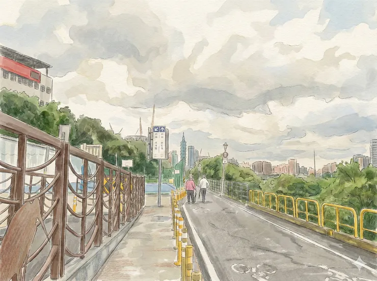 兩位並肩漫步的人