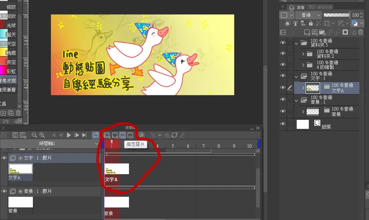 指定膠片在畫格上