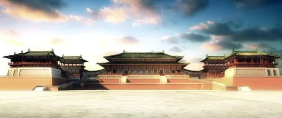 唐代長安宮殿的復原模型(網上圖片), 大臣從南面進宮, 宗室從北面進宮, 玄武門就在宮殿北面。