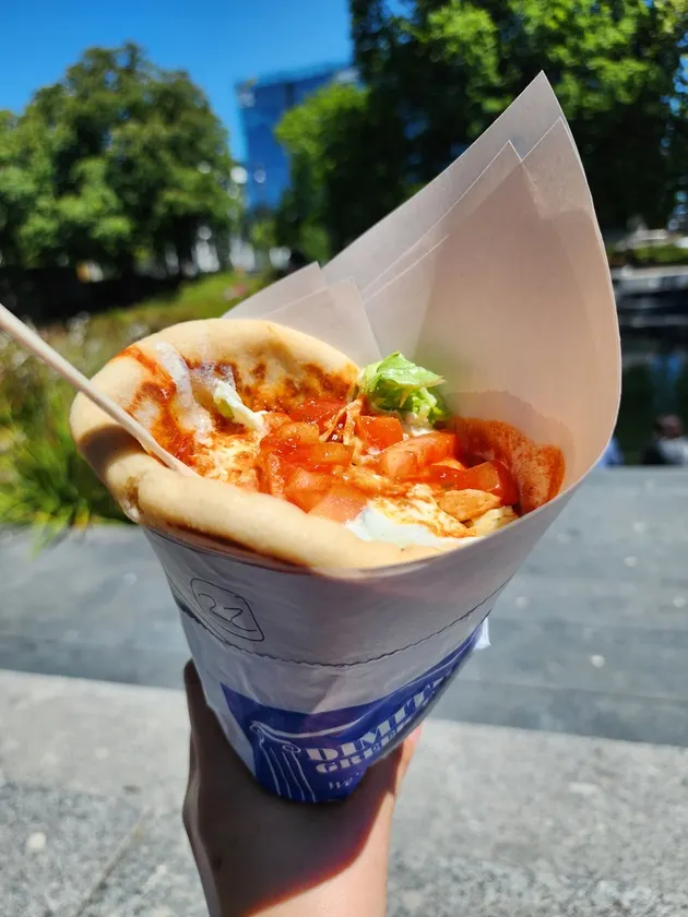 Riverside market裡的Souvlaki, 真的非常非常好吃，最後一天我回到基督城，不知道吃什麼，又回到這裡再吃一次！
