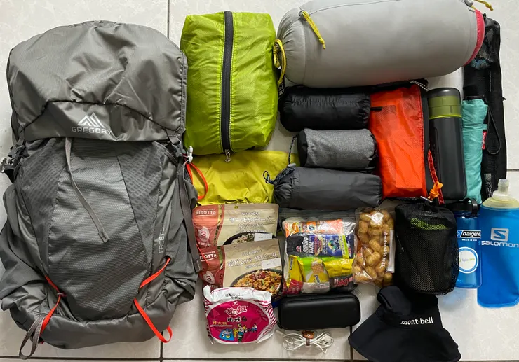 大致上背包內容物