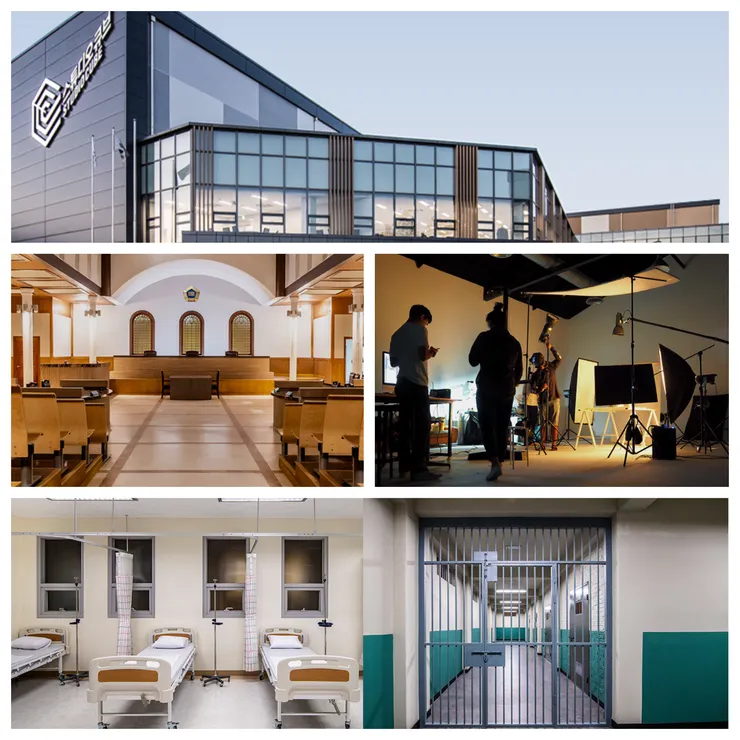 Studio Cube 擁有 4,960 平方米的攝影棚，是韓國最大的攝影棚，此外還有中型和大型攝影棚、一個配備四面綠幕牆的特效攝影棚，以及像是法律法庭或醫院等永久性的電影布景。