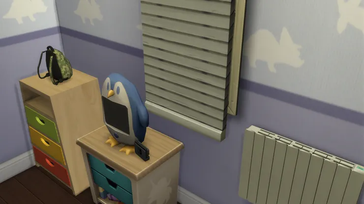 電視機特意放在書桌後面,溫習時不要分心。