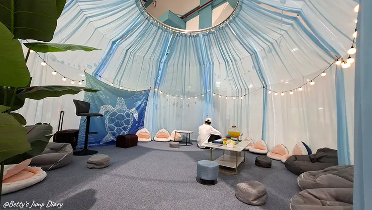 ▲嘉義「好想兔海洋探險島」親子樂園-泡泡屋卡拉OK/圖片來源：Betty's Jump Diary