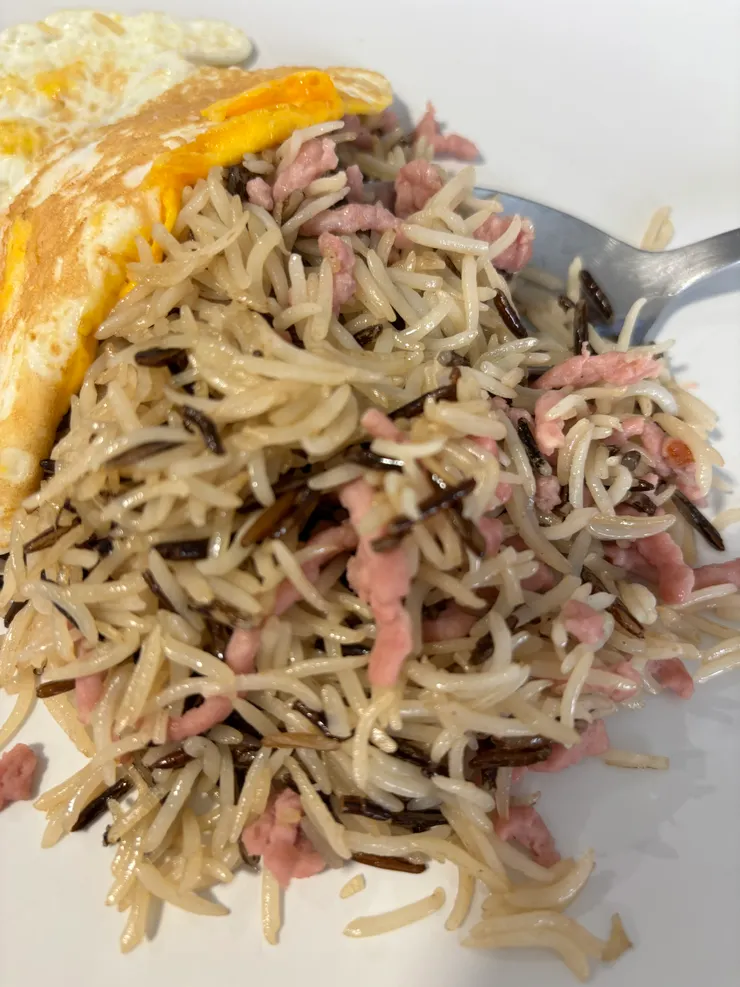 西班牙的冷凍肉絲炒飯，這是吃起來最有亞洲風的口味。