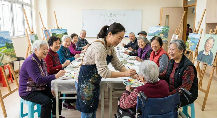 美術老師轉職 樂齡市場 老人畫畫