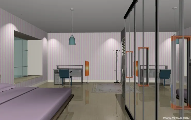 房間另一邊有個大窗台和書桌。