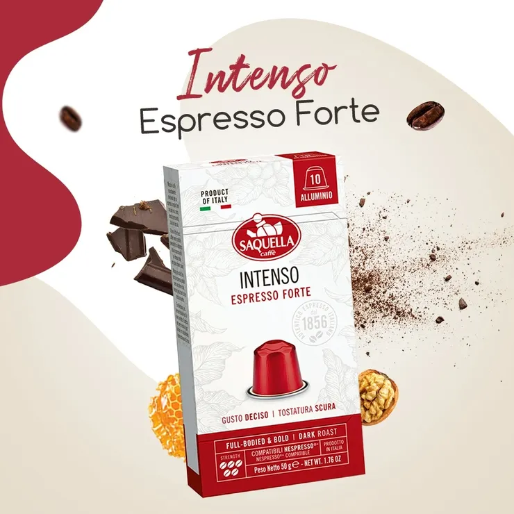 義大利SAQUELLA膠囊咖啡— 深焙咖啡。（圖／SAQUELLA提供）