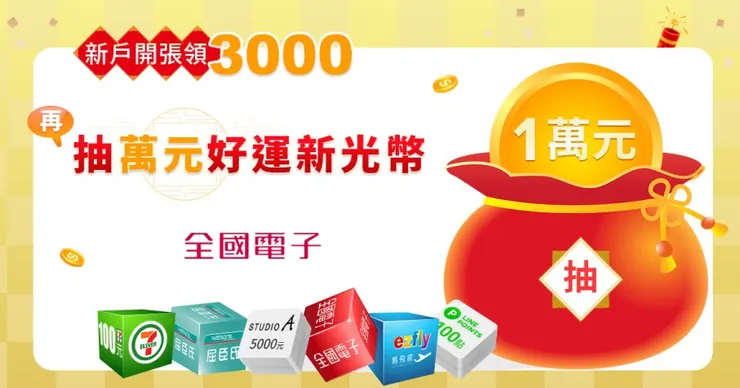 新光證券開戶優惠：抽萬元新光幣＋手續費1折＋3000元以上手續費抵用金