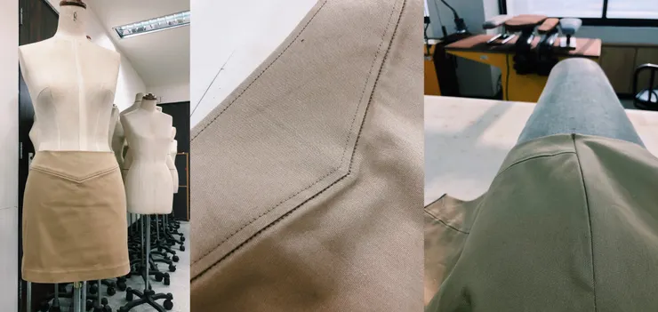 當時的衣服紀錄，在課堂中第一件完成裙子。