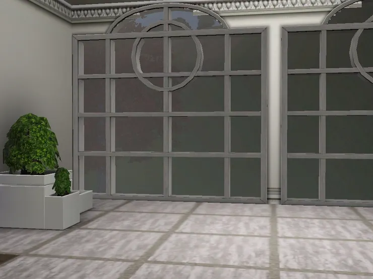 這邊的走廊我想開揚點，因為活動室的使用者會來休息放鬆，所以都用了落地大窗。