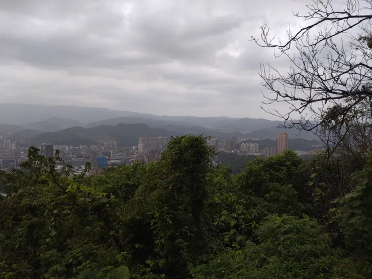 從聖德宮下面的道路看汐止市區