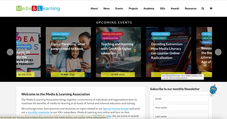 Media & Learning Association 網頁
