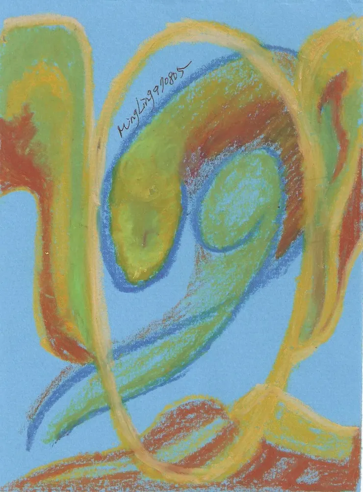 奇遇/蠟筆畫 by Mingling