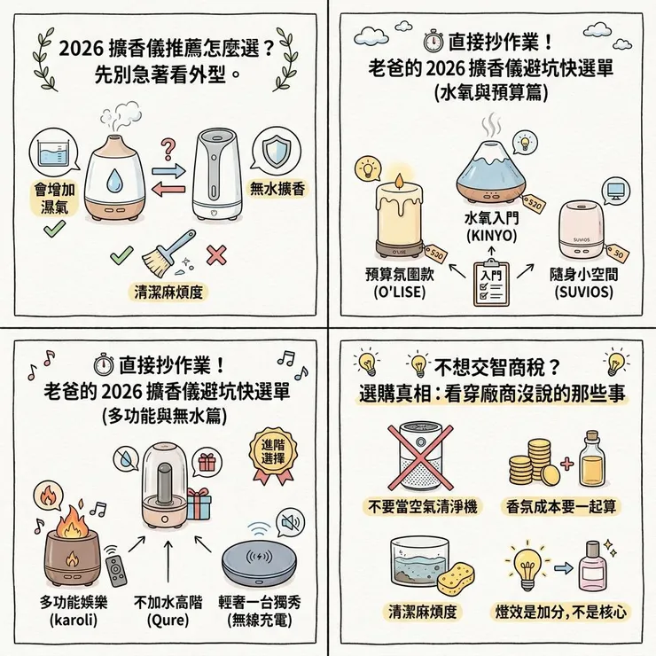 【擴香儀推薦】2026 水氧機還是無水擴香?🌫️ Dcard、Threads 常比 8 款香氛機