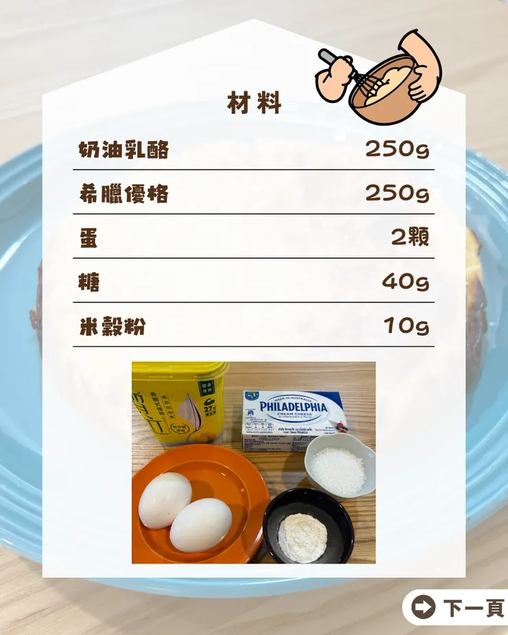 巴斯克乳酪蛋糕－材料