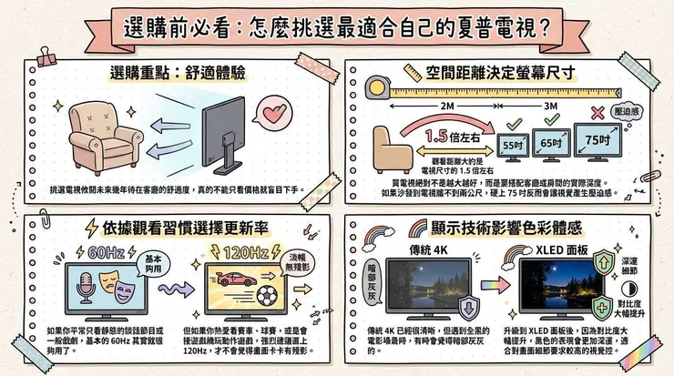 選購前必看：怎麼挑選最適合自己的夏普電視？