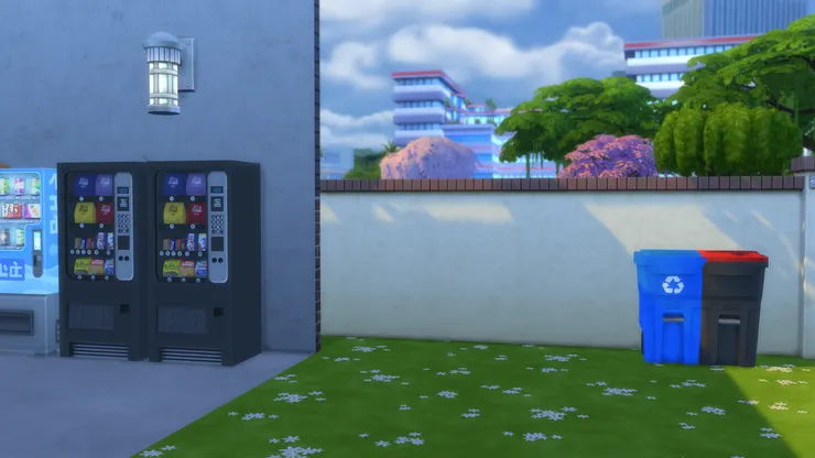 校園的草地上種了小花,更添美感和生氣。