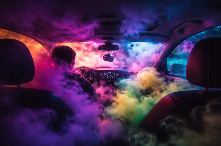 車內狀況如此，就最好不要抽菸。