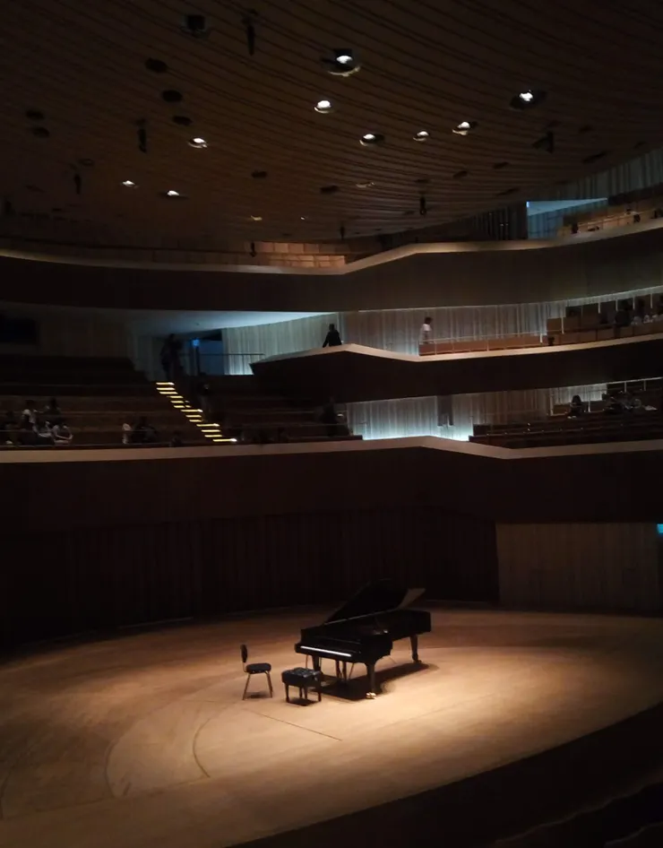 好幾年前，在衛武營和朋友聽鋼琴獨奏會，演出前拍下的。