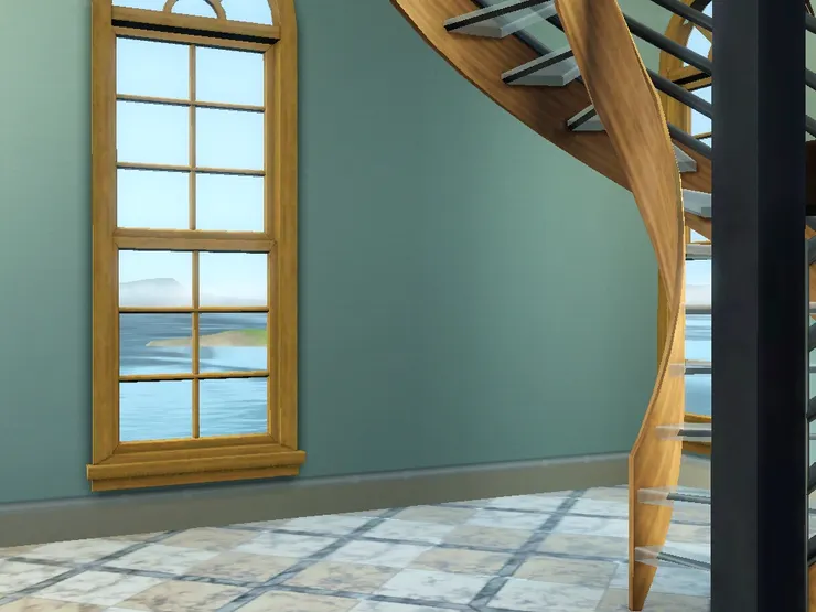 樓梯空間安裝落地大窗除了增加自然光，也是想開揚些。