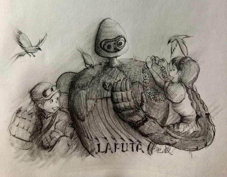 臨摹天空之城 傳遞和平的意念 與大自然和解吧…