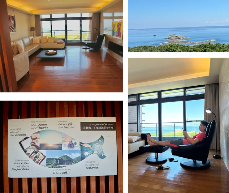 老公最喜歡這個面海的三樓單人沙發座