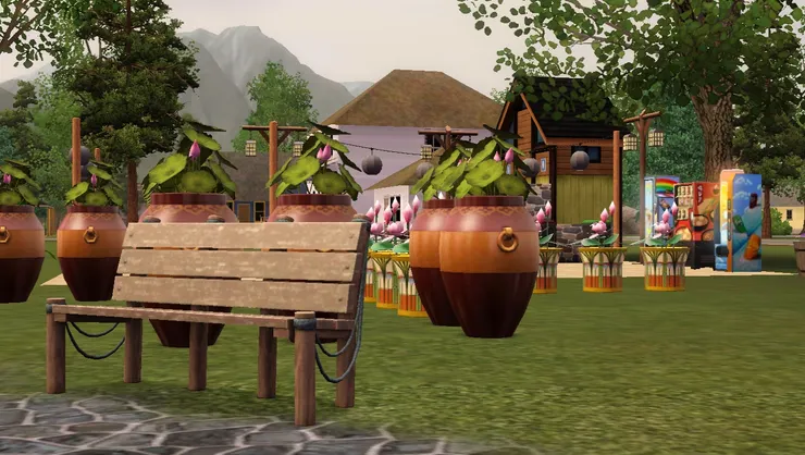 坐在花的前面也不錯。