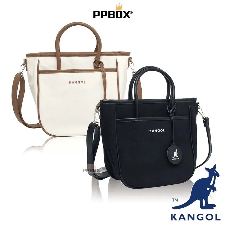 KANGOL 袋鼠 皮邊 半月包 獨家款