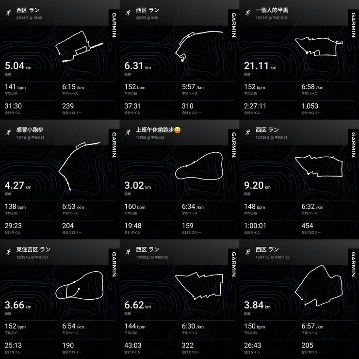 後期換了一支Garmin錶 跑步記錄超方便😂
