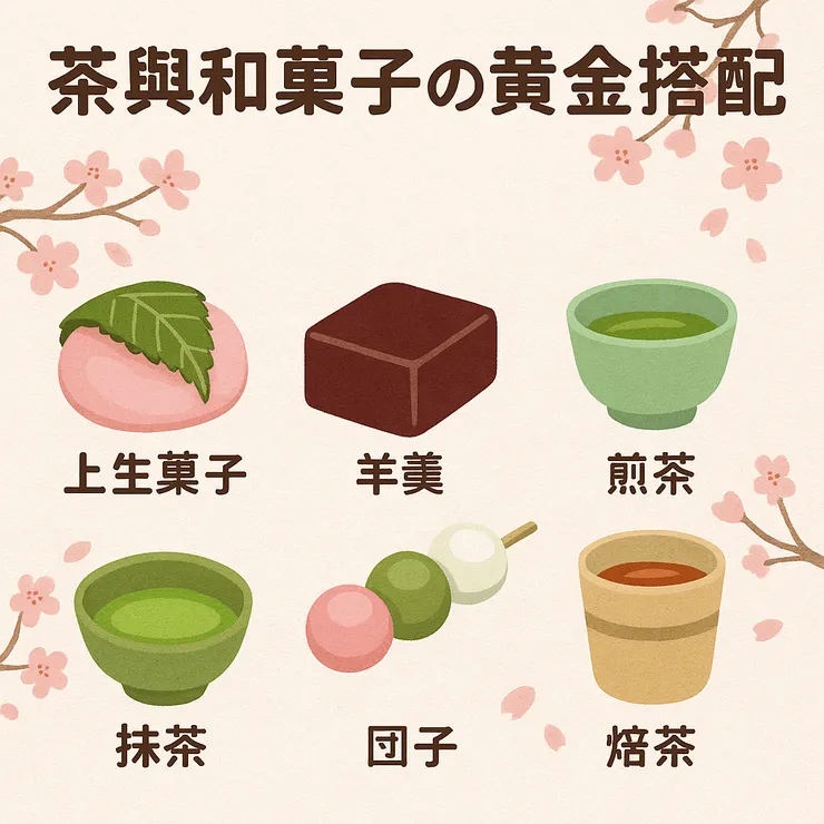 茶與和菓子的搭配（黃金組合）