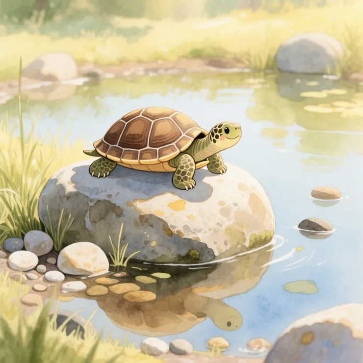 某隻龜的某一個日光浴