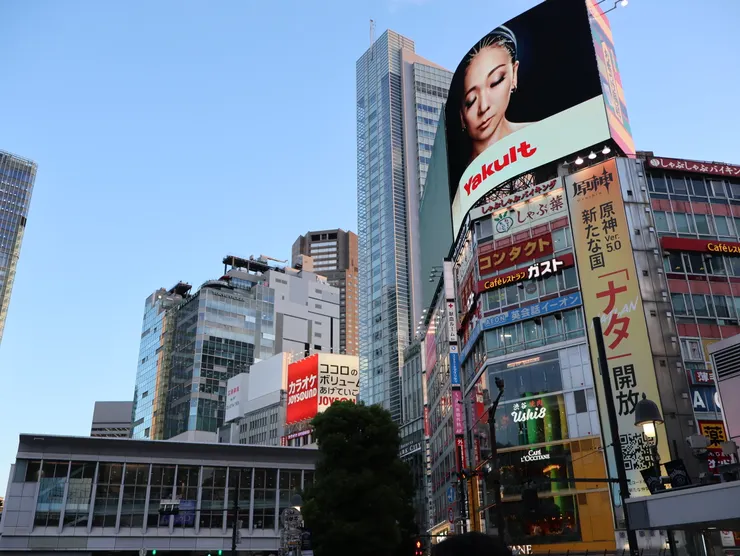 傍晚的澀谷街景