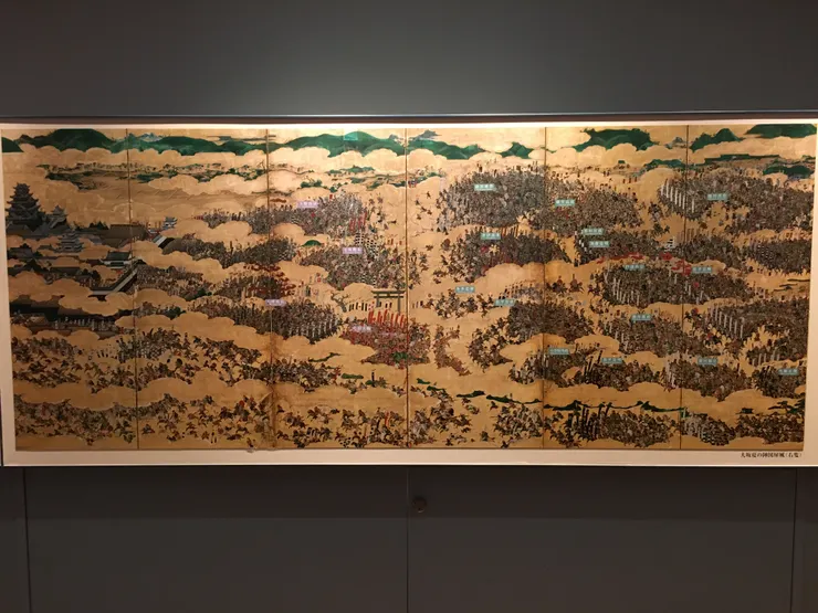 大阪夏之陣屏風右側(日本國寶) 此為剪影 攝於大阪城