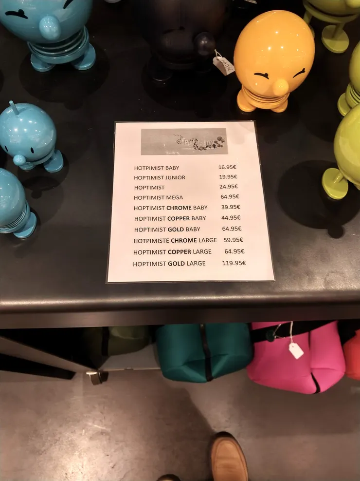 離開丹麥到荷蘭後看到的價錢,有的比較便宜,有的比較貴