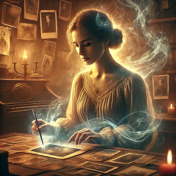 Jane studied the portrait, her fingers tracing the surface lightly. The colors melted into one another, shapes barely distinguishable.