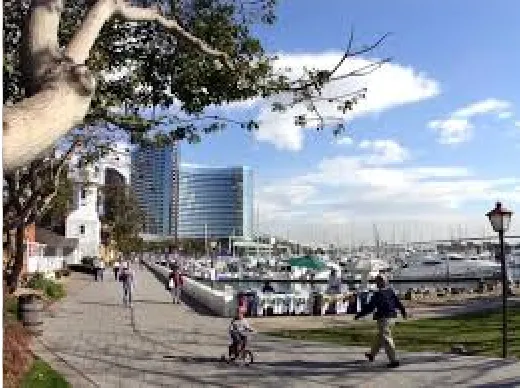 沿著港灣延伸的 Embarcadero，是認識聖地牙哥『軍港城市』特色的好地方。