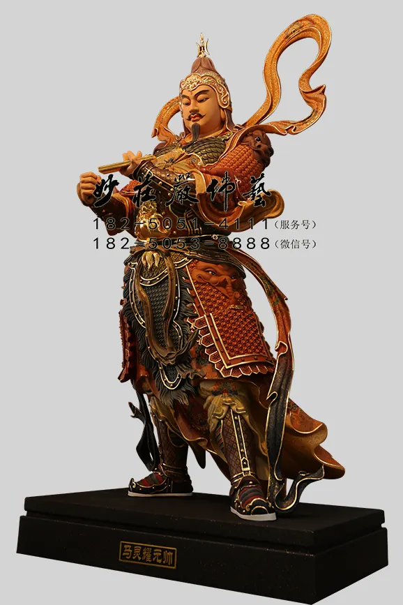 銅雕馬靈耀元帥塑像右側照