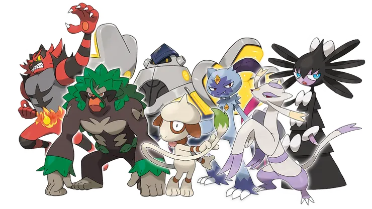 熾焰咆哮虎、轟擂金剛猩、鐵臂膀、圖圖犬、大狃拉、師父鼬以及哥德小姐