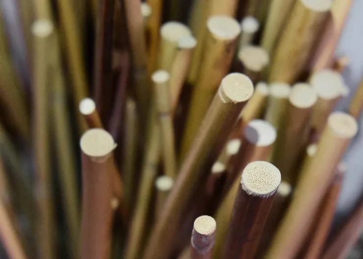 ▲藤加工業在台灣曾一度扮演重要的經濟支柱，家家戶戶都加入藤編的行列。廖珮容攝。