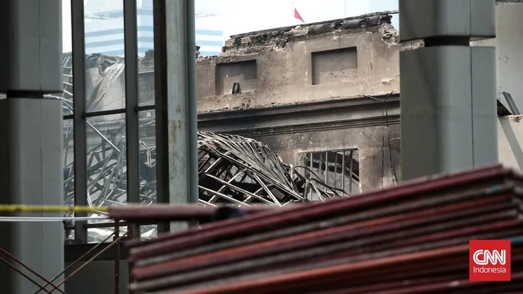 發生火災後關閉的印尼國家博物館,圖片來源CNN Indonesia